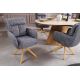 Seturi scaune, HoReCa - Set de 2 scaune pivotante picioare din lemn Big George gri texturat