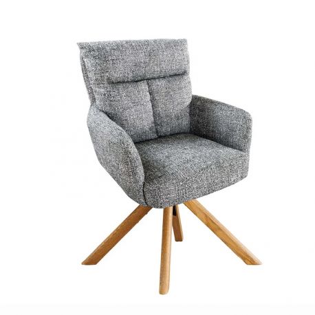 Seturi scaune, HoReCa - Set de 2 scaune pivotante picioare din lemn Big George verde texturat