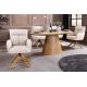Seturi scaune, HoReCa - Set de 2 scaune pivotante picioare din lemn Big George sampanie greige texturat