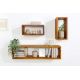 Biblioteci-Rafturi - Set 3 rafturi de perete din lemn masiv Sheesham, HEMINGWAY