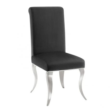 Seturi scaune, HoReCa - Set 2 scaune Modern Barock, argintiu/ catifea neagra