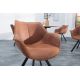 Seturi scaune, HoReCa - Set de 2 scaune pivotante The Dutch Retro, microfibra maro antic
