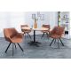 Seturi scaune, HoReCa - Set de 2 scaune pivotante The Dutch Retro, microfibra maro antic