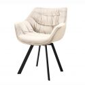 Set de 2 scaune pivotante The Dutch Retro, catifea sampanie bej