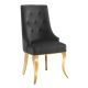 Set 2 scaune Modern Barock, auriu/ catifea neagra