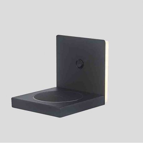 Aplice, corpuri de iluminat pentru pereti - Aplica LED, incarcator wireless ZANZIBAR negru