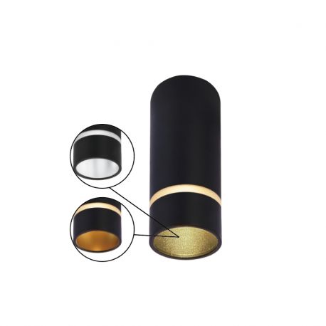 Plafoniere cu spoturi, Spoturi aplicate - Spot aplicat tavan SPLIT negru L-10,2cm