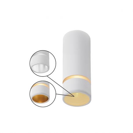 Plafoniere cu spoturi, Spoturi aplicate - Spot aplicat tavan SPLIT alb L-10,2cm