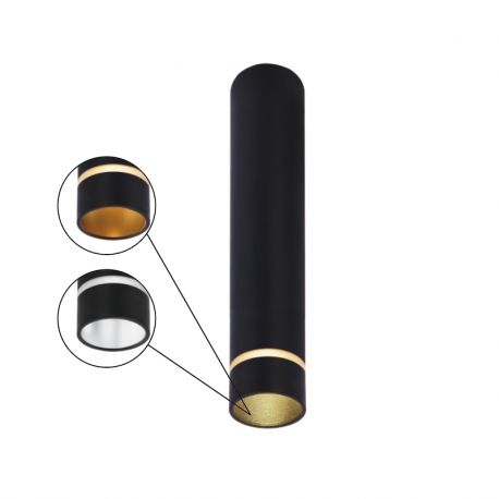 Plafoniere cu spoturi, Spoturi aplicate - Spot aplicat tavan SPLIT negru L-20,2cm