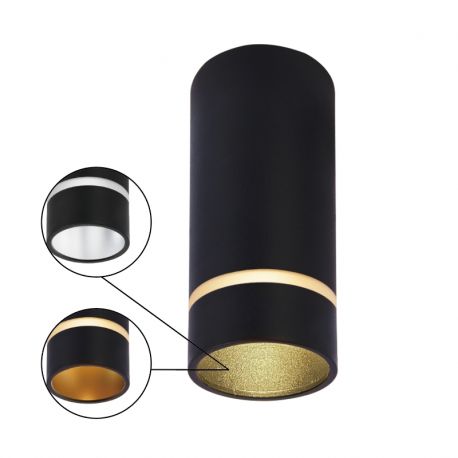 Plafoniere cu spoturi, Spoturi aplicate - Spot aplicat tavan SPLIT negru L-13,6cm