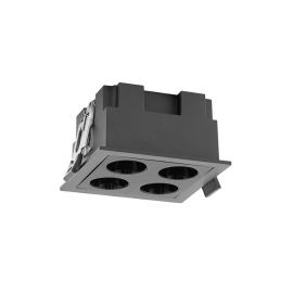 Spoturi tavan fals - Corp incastrabil cu 4 spoturi LED BLAU negru