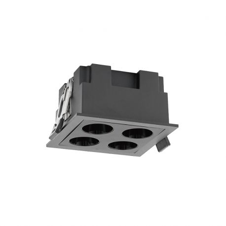 Spoturi tavan fals - Corp incastrabil cu 4 spoturi LED BLAU negru