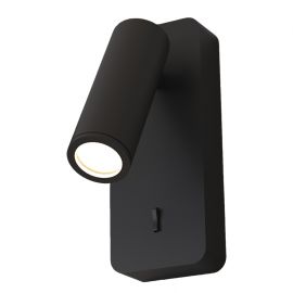 Aplice, corpuri de iluminat pentru pereti - Aplica de perete cu reader Mini GU10 NOTTE negru