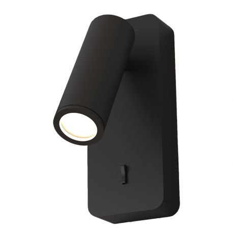 Aplice, corpuri de iluminat pentru pereti - Aplica de perete cu reader Mini GU10 NOTTE negru