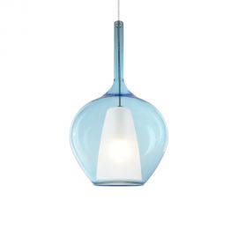 Pendule, Lustre suspendate - Lustra, Pendul din sticla KALIQUE-1 SP1 D28 AZZURRO