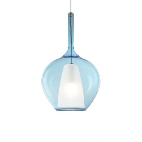 Pendule, Lustre suspendate - Lustra, Pendul din sticla KALIQUE-1 SP1 D28 AZZURRO