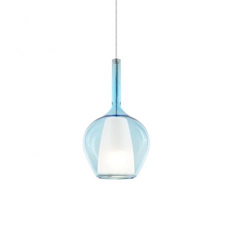 Pendule, Lustre suspendate - Lustra, Pendul din sticla KALIQUE-1 SP1 D18 AZZURRO