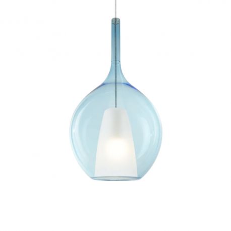 Pendule, Lustre suspendate - Lustra, Pendul din sticla KALIQUE-2 SP1 D28 AZZURRO