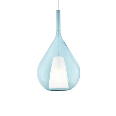 Pendule, Lustre suspendate - Lustra, Pendul din sticla KALIQUE-3 SP1 D28 AZZURRO
