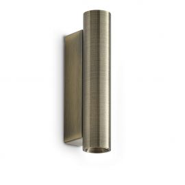 Aplice, corpuri de iluminat pentru pereti - Aplica de perete LOOK LED AP2 ROUND D30 H150 ON-OFF OTTONE 3000K