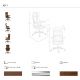 Scaune Birou cu role - Scaun de birou modern piele sintetica si furnir de nuc Brown