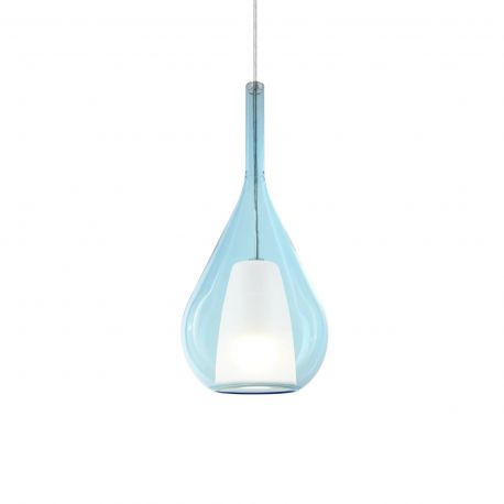 Pendule, Lustre suspendate - Lustra, Pendul din sticla KALIQUE-3 SP1 D18 AZZURRO