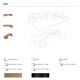 Coltare - Coltar modular LUX design italian cu sezlong dreapta Piele Naturala, Brown