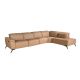 Coltar modular LUX design italian cu sezlong dreapta Piele Naturala, Brown