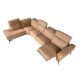 Coltare - Coltar modular LUX design italian cu sezlong stanga Piele Naturala, Brown