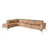 Coltar modular LUX design italian cu sezlong stanga Piele Naturala, Brown