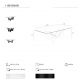 Mese dining - Masa dining design LUX Rectangular Black Steel 220x95cm