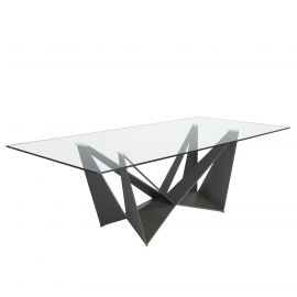 Masa dining design LUX Rectangular Black Steel 220x95cm