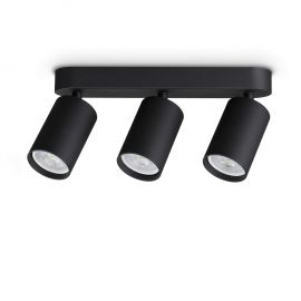 Plafoniere cu spoturi, Spoturi aplicate - Plafoniera DYNAMITE PL3 LINEAR ROUND NERO