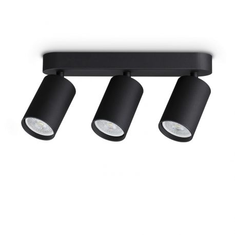 Plafoniere cu spoturi, Spoturi aplicate - Plafoniera DYNAMITE PL3 LINEAR ROUND NERO
