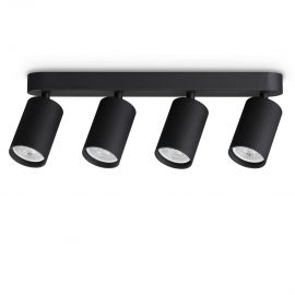 Plafoniere cu spoturi, Spoturi aplicate - Plafoniera DYNAMITE PL4 LINEAR ROUND NERO