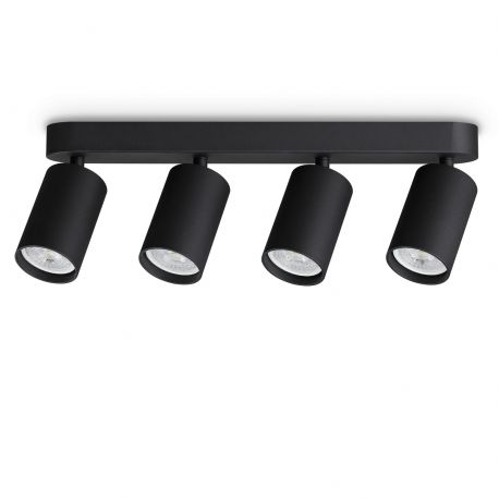 Plafoniere cu spoturi, Spoturi aplicate - Plafoniera DYNAMITE PL4 LINEAR ROUND NERO