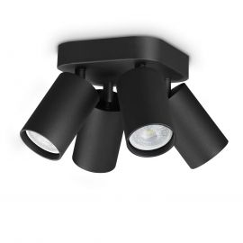 Plafoniere cu spoturi, Spoturi aplicate - Plafoniera DYNAMITE PL4 ROUND NERO
