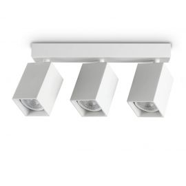 Plafoniere cu spoturi, Spoturi aplicate - Plafoniera DYNAMITE PL3 LINEAR SQUARE BIANCO