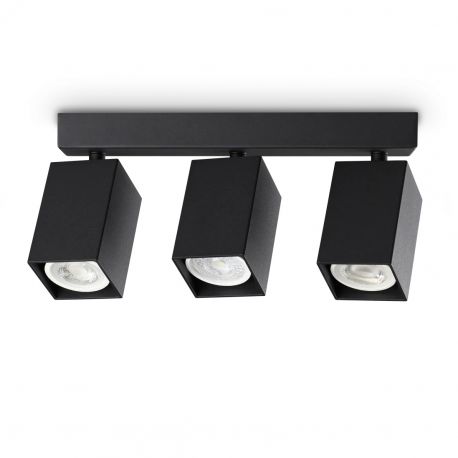 Plafoniere cu spoturi, Spoturi aplicate - Plafoniera DYNAMITE PL3 LINEAR SQUARE NERO