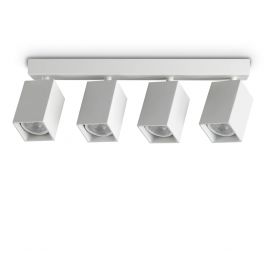 Plafoniere cu spoturi, Spoturi aplicate - Plafoniera DYNAMITE PL4 LINEAR SQUARE BIANCO