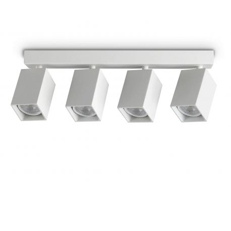 Plafoniere cu spoturi, Spoturi aplicate - Plafoniera DYNAMITE PL4 LINEAR SQUARE BIANCO