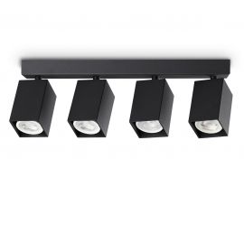 Plafoniere cu spoturi, Spoturi aplicate - Plafoniera DYNAMITE PL4 LINEAR SQUARE NERO