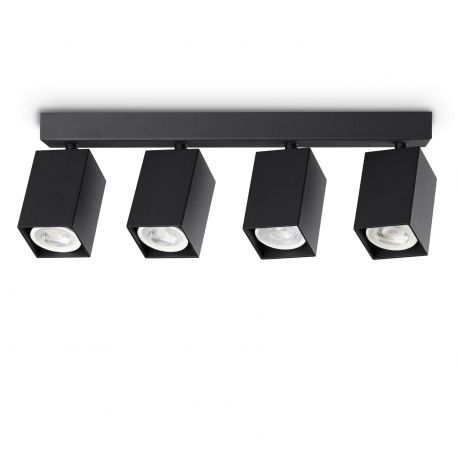 Plafoniere cu spoturi, Spoturi aplicate - Plafoniera DYNAMITE PL4 LINEAR SQUARE NERO