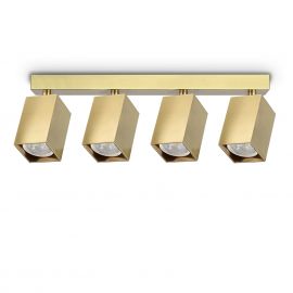 Plafoniere cu spoturi, Spoturi aplicate - Plafoniera DYNAMITE PL4 LINEAR SQUARE OTTONE