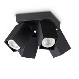 Plafoniere cu spoturi, Spoturi aplicate - Plafoniera DYNAMITE PL4 SQUARE NERO