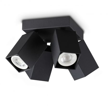 Plafoniere cu spoturi, Spoturi aplicate - Plafoniera DYNAMITE PL4 SQUARE NERO