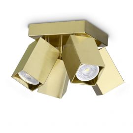 Plafoniere cu spoturi, Spoturi aplicate - Plafoniera DYNAMITE PL4 SQUARE OTTONE