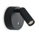 Aplice, corpuri de iluminat pentru pereti - Aplica cu spot LED BEAN AP ROUND RECHARGEABLE NERO