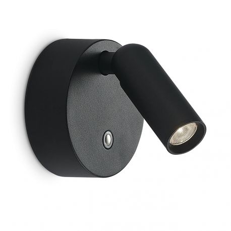 Aplice, corpuri de iluminat pentru pereti - Aplica cu spot LED BEAN AP ROUND RECHARGEABLE NERO