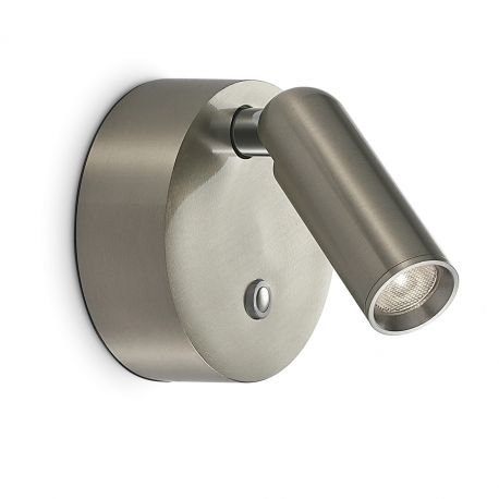 Aplice, corpuri de iluminat pentru pereti - Aplica cu spot LED BEAN AP ROUND RECHARGEABLE NICKEL